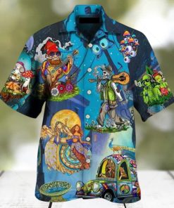 Teeviews Hippie Felacia Style Hawaiian Shirt with Traditional Polynesian Designs