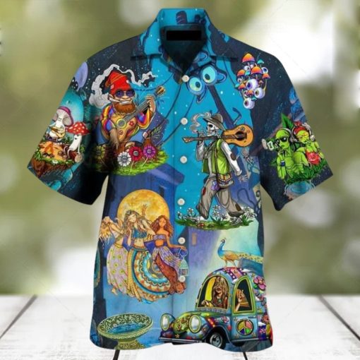 Teeviews Hippie Felacia Style Hawaiian Shirt with Traditional Polynesian Designs