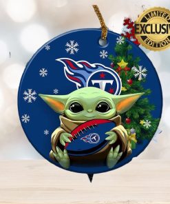 Tennessee Titans Baby Yoda NFL Xmas Custom Name Tree Decorations Ornament