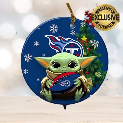 Tennessee Titans Baby Yoda NFL Xmas Custom Name Tree Decorations Ornament