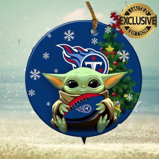 Tennessee Titans Baby Yoda NFL Xmas Custom Name Tree Decorations Ornament