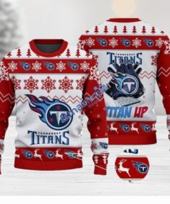 Tennessee Titans Fans Logo Snowflake Pattern Ugly Christmas Sweater Red