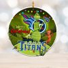 Seattle Seahawks NFL Custom Name Grinch Candy Cane 2 Sides Christmas Tree Decorations Ornament