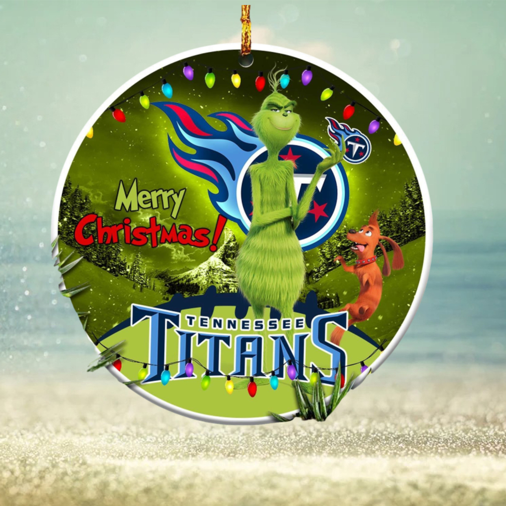 Tennessee Titans Merry Christmas Circle Ornament