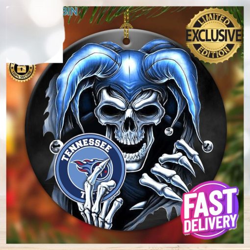 Tennessee Titans NFL Skull Joker Xmas Custom Name Tree Decorations Ornament