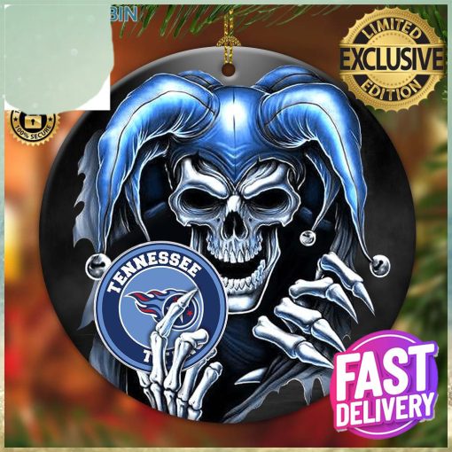 Tennessee Titans NFL Skull Joker Xmas Custom Name Tree Decorations Ornament