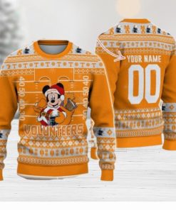 Tennessee Volunteers Mickey Player Custom Name And Number Ugly Christmas Sweater