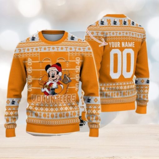 Tennessee Volunteers Mickey Player Custom Name And Number Ugly Christmas Sweater