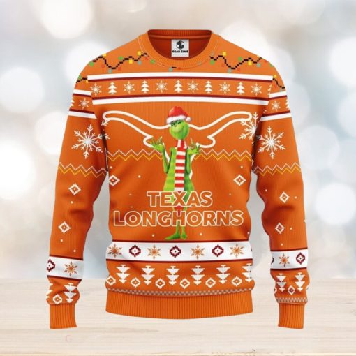 Texas Longhorns Funny Grinch Christmas Ugly Sweater Christmas Gift Ideas For Fans