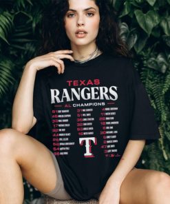 Texas Rangers 2023 American League Champions Roster T Shirt