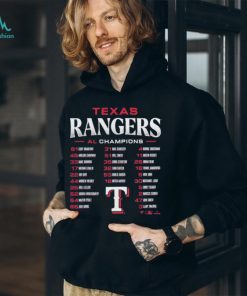 Texas Rangers 2023 American League Champions Roster T Shirt