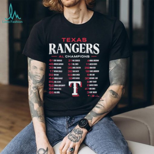 Texas Rangers 2023 American League Champions Roster T Shirt