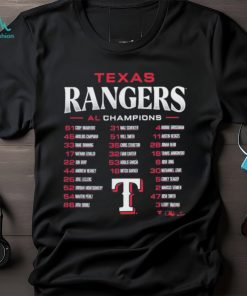 Texas Rangers 2023 American League Champions Roster T Shirt