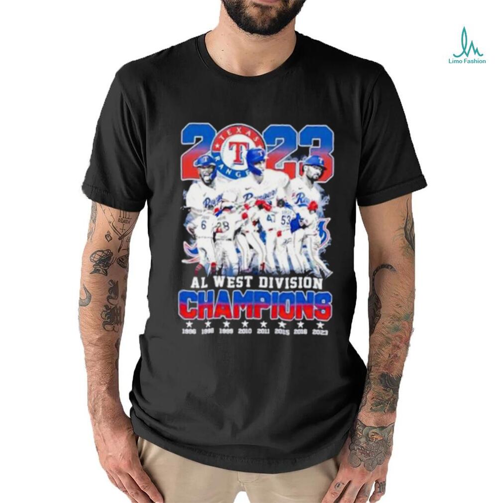 Texas Rangers Baseball Team AL West Division Champions 2023 Signatures  Shirt - Limotees