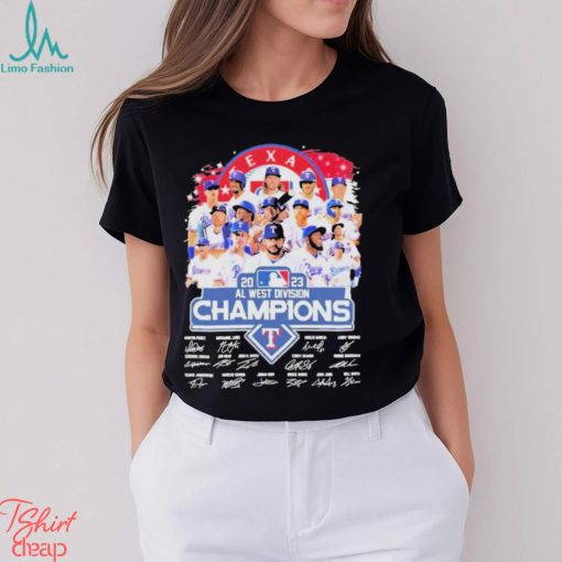 Texas Rangers Baseball Team AL West Division Champions 2023 Signatures Shirt