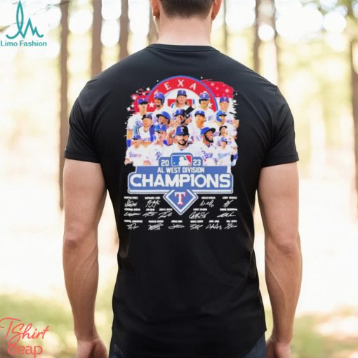 Texas Rangers Baseball Team AL West Division Champions 2023 Signatures Shirt