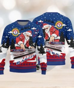 Texas Rangers Christmas Funny DJ Santa New Style Knitted Sweater