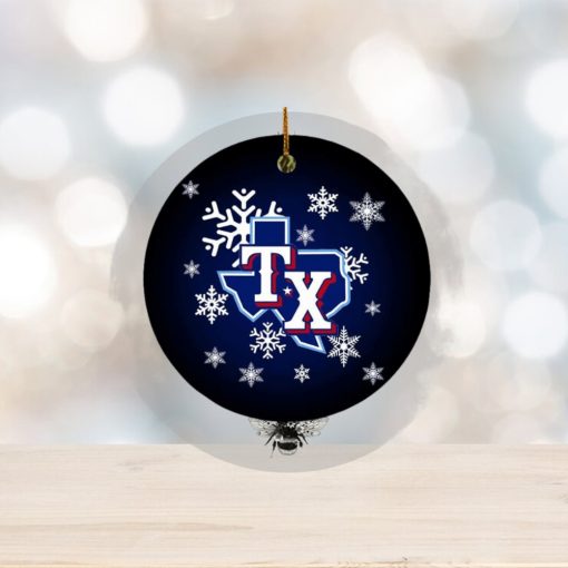 Texas Rangers MLB Personalized 2023 Holiday Merry Christmas Decorations Ornament