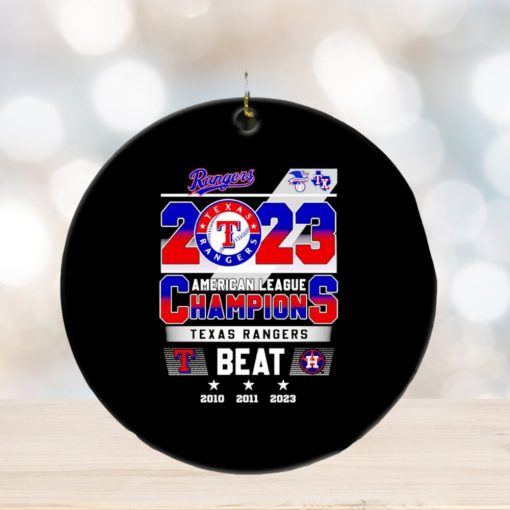 Texas Rangers beat Houston American League Champions 2023 ornament