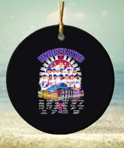 Texas Rangers undefeated 2023 signatures ornament