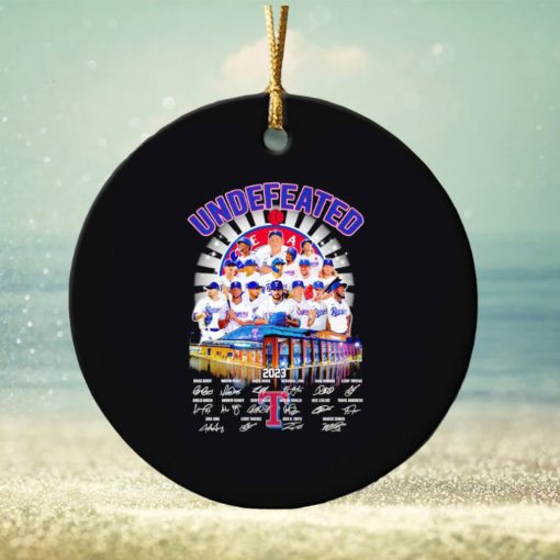 Texas Rangers undefeated 2023 signatures ornament