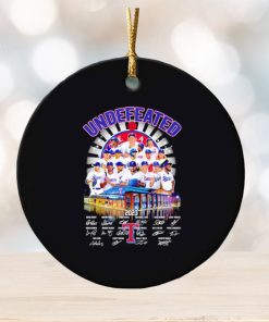 Texas Rangers undefeated 2023 signatures ornament