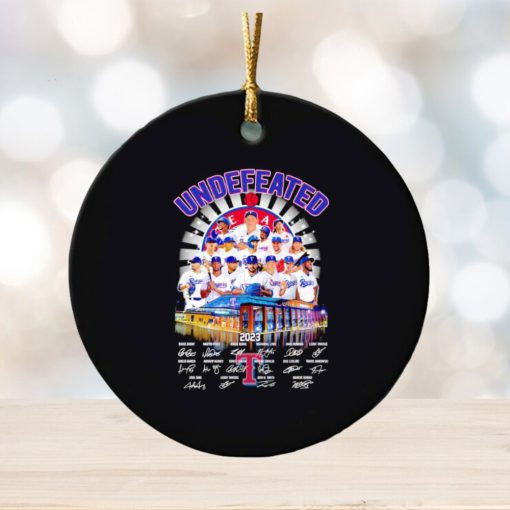 Texas Rangers undefeated 2023 signatures ornament