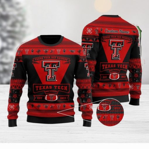 Texas Tech Red Raiders Football Team Logo Personalized Ugly Christmas Sweater Christmas Gift For Big Fans