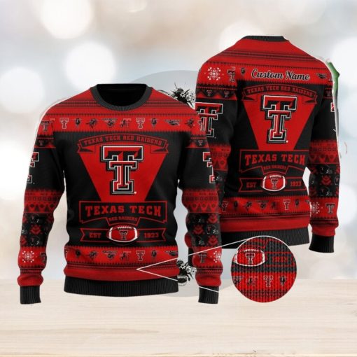 Texas Tech Red Raiders Football Team Logo Personalized Ugly Christmas Sweater Christmas Gift For Big Fans