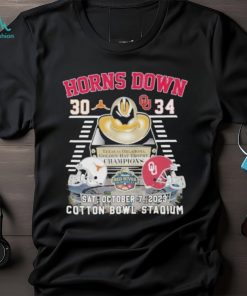 Texas x Oklahoma horns down cotton bowl stadium champions shirt