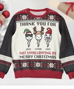 Thank You For Not Swallowing Us   Personalized Ugly Sweater