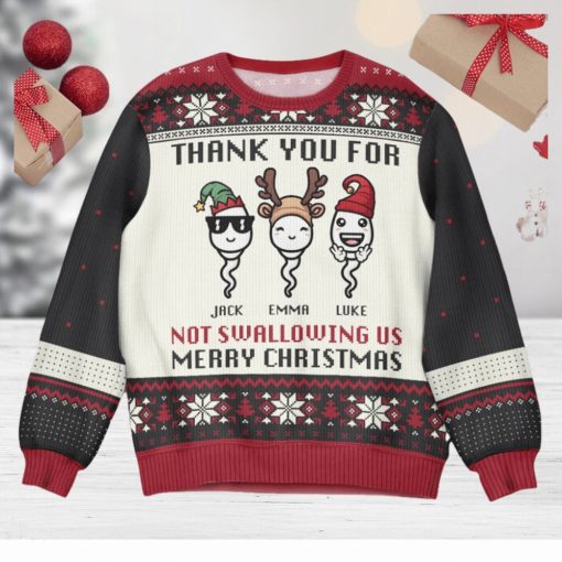 Thank You For Not Swallowing Us   Personalized Ugly Sweater