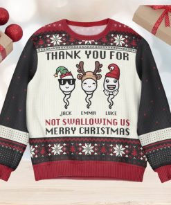 Thank You For Not Swallowing Us   Personalized Ugly Sweater