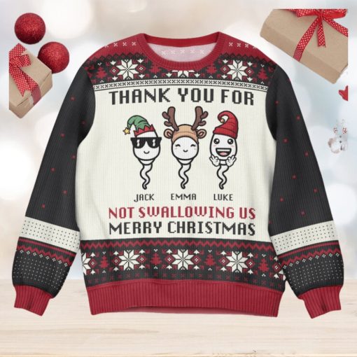 Thank You For Not Swallowing Us   Personalized Ugly Sweater