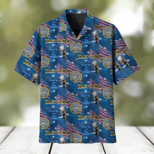 Thank You For Your Service Veteran Multiservice US Coast Guard Hawaiian Shirt Veteran