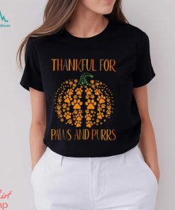 Thankful For Paws And Purrs Thanksgiving Cat Classic T Shirt