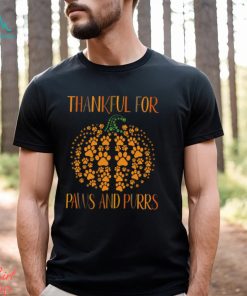 Thankful For Paws And Purrs Thanksgiving Cat Classic T Shirt