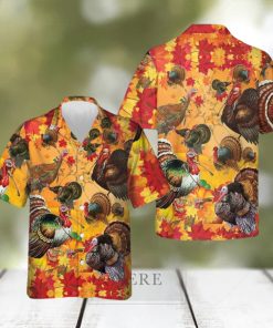 Thanksgiving Turkey Wishbone Hawaiian Shirt Fall Leaves Thanksgiving Shirt Gifts For Men