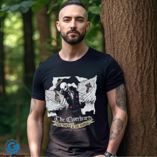 The Cloverhearts Winter EU Germany Tour 2023 Frankfurt Merch, The Cloverhearts Sick And Scared Skeleton Winter Tour T Shirt