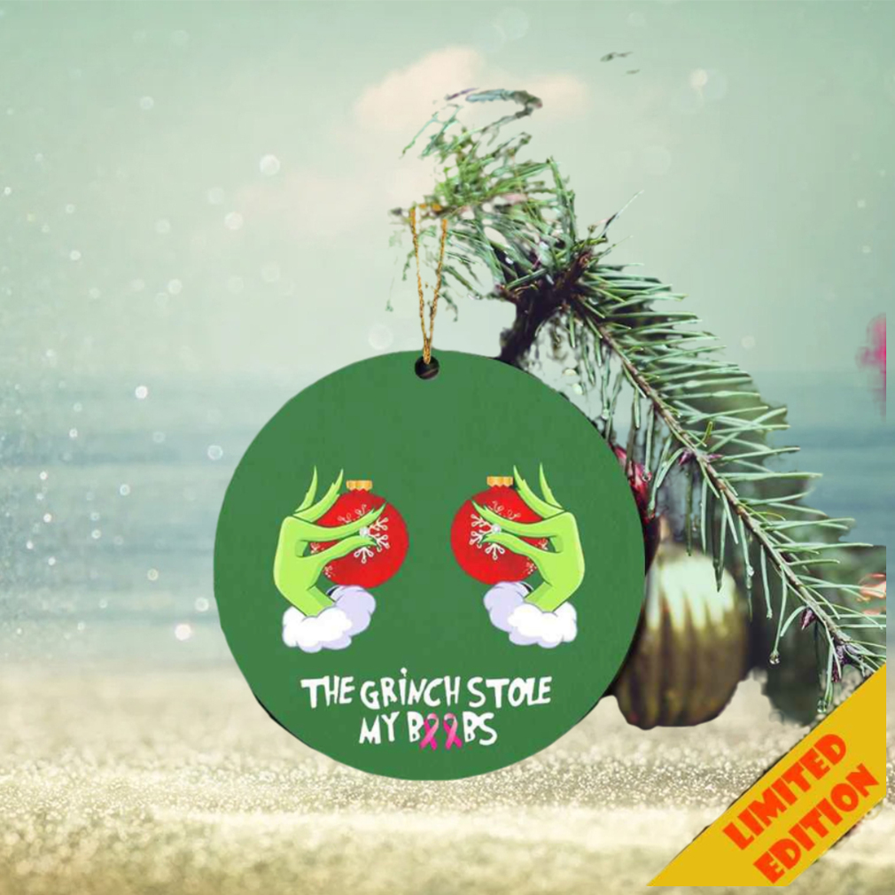 Grinch Hand Holding Mistlestoned Funny Christmas Ornaments 2023