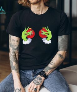 The Grinch Hand Holding Boobs Ornament Christmas Funny Unisex T Shirt