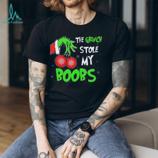The Grinch Stole My Boobs Christmas Funny Unisex T Shirt