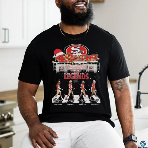 The Legends Santa Hat San Francisco 49ers Abbey Road Christmas Signatures Shirt