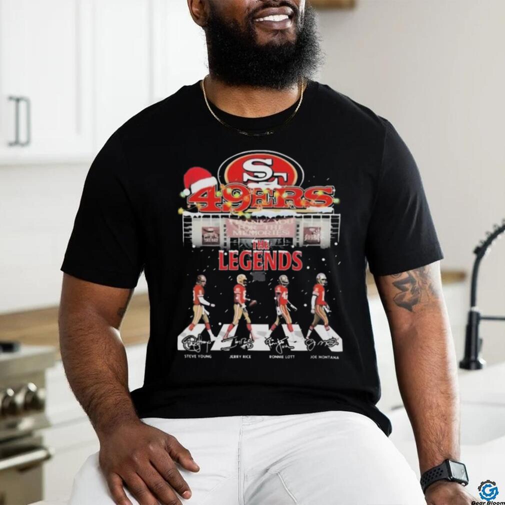 The Legends Santa Hat San Francisco 49ers Abbey Road Christmas Signatures Shirt The Legends Santa Hat San Francisco 49ers Abbey Road Christmas Signatures Shirt