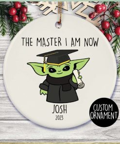 The Master I Am Now Ornament, Personalized Masters Graduation Gift, Yoda Graduation Ornament, Masters Degree MBA Gift Masters Grad