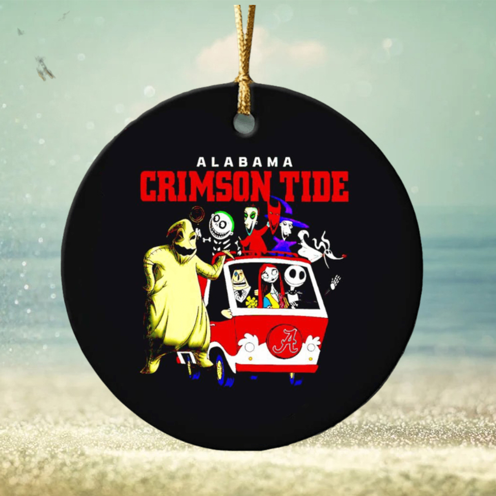 The Nightmare Before Christmas characters Alabama Crimson Tide on the car ornament The Nightmare Before Christmas characters Alabama Crimson Tide on the car ornament