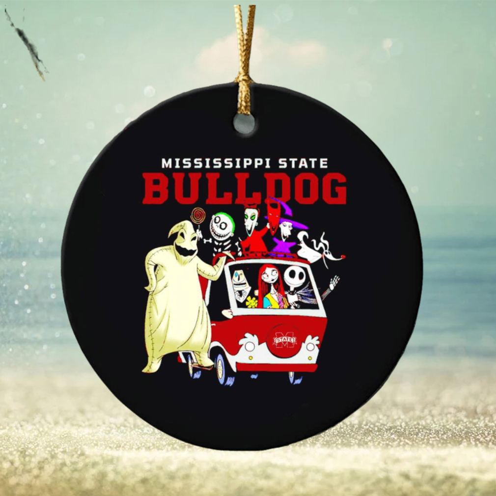 The Nightmare Before Christmas characters Mississippi State Bulldogs on the car ornament The Nightmare Before Christmas characters Mississippi State Bulldogs on the car ornament