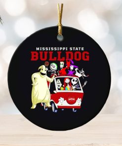 The Nightmare Before Christmas characters Mississippi State Bulldogs on the car ornament