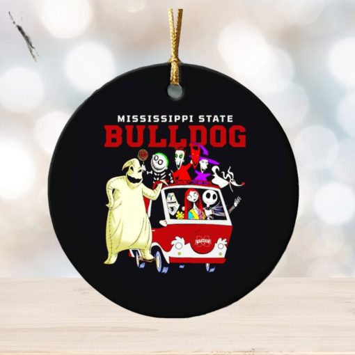 The Nightmare Before Christmas characters Mississippi State Bulldogs on the car ornament