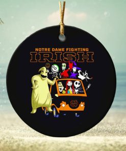 The Nightmare Before Christmas characters Notre Dame Fighting Irish on the car ornament